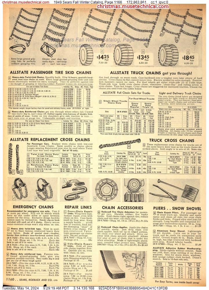 1949 Sears Fall Winter Catalog, Page 1166