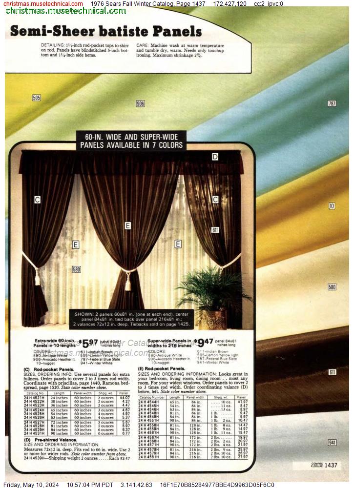 1976 Sears Fall Winter Catalog, Page 1437