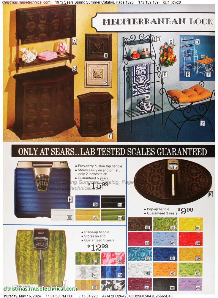 1973 Sears Spring Summer Catalog, Page 1325