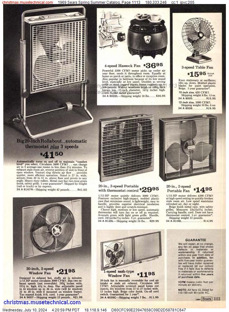 1969 Sears Spring Summer Catalog, Page 1113
