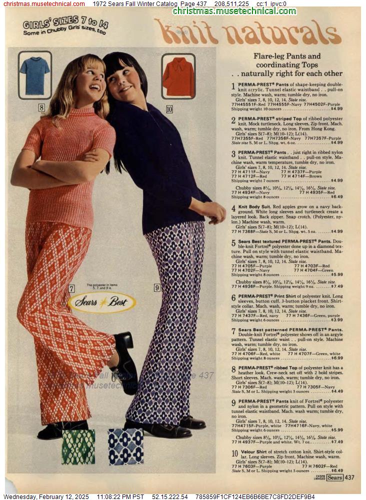 1972 Sears Fall Winter Catalog, Page 437