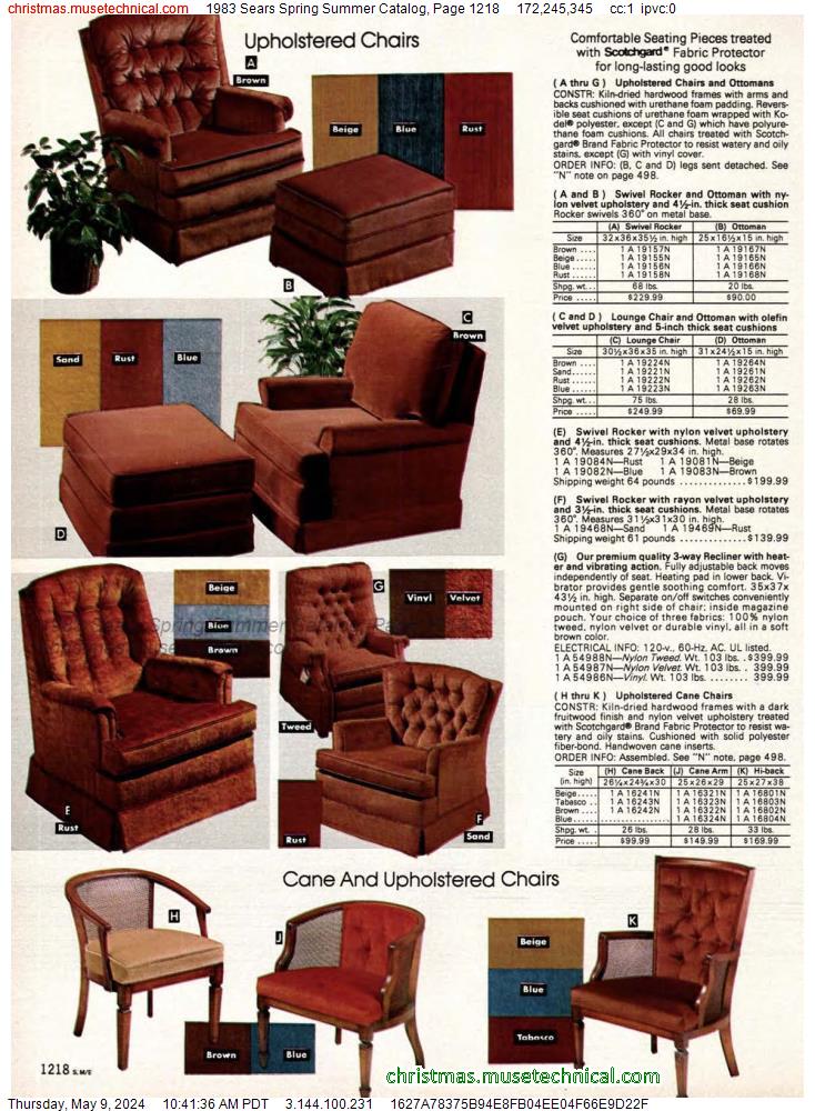 1983 Sears Spring Summer Catalog, Page 1218
