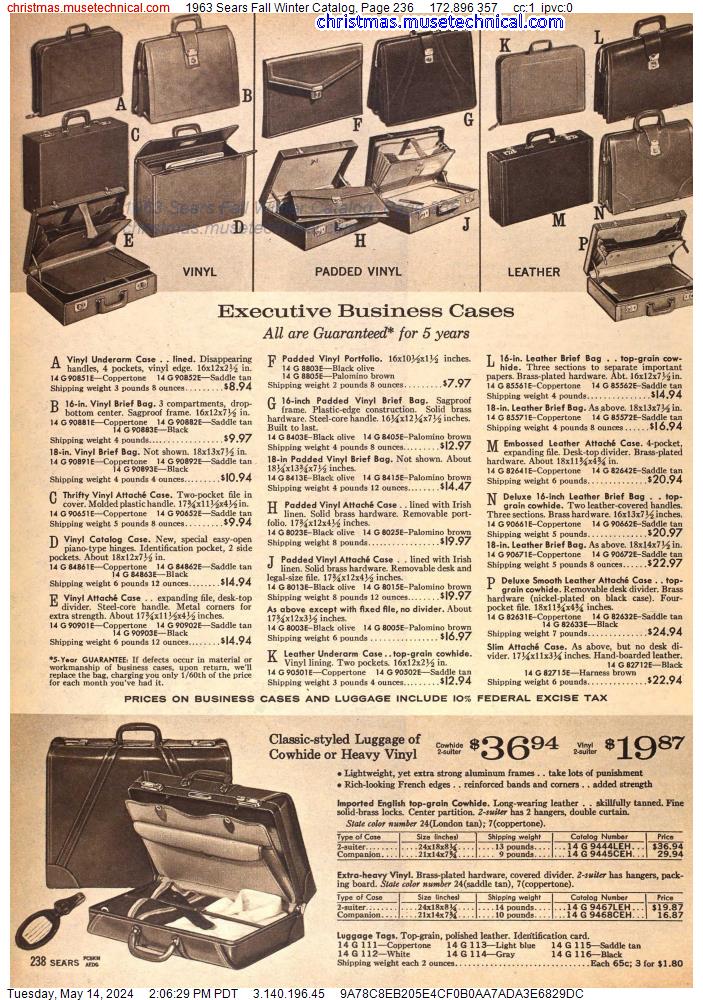 1963 Sears Fall Winter Catalog, Page 236