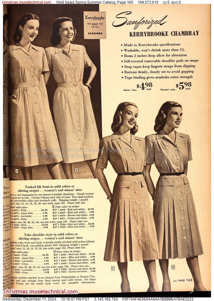 1948 Sears Spring Summer Catalog, Page 165