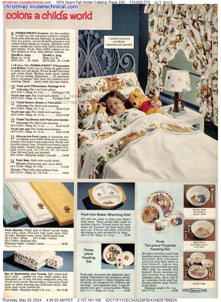1974 Sears Fall Winter Catalog, Page 335