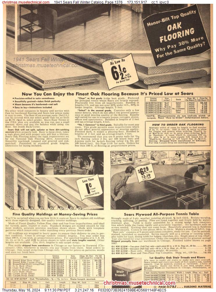 1941 Sears Fall Winter Catalog, Page 1376