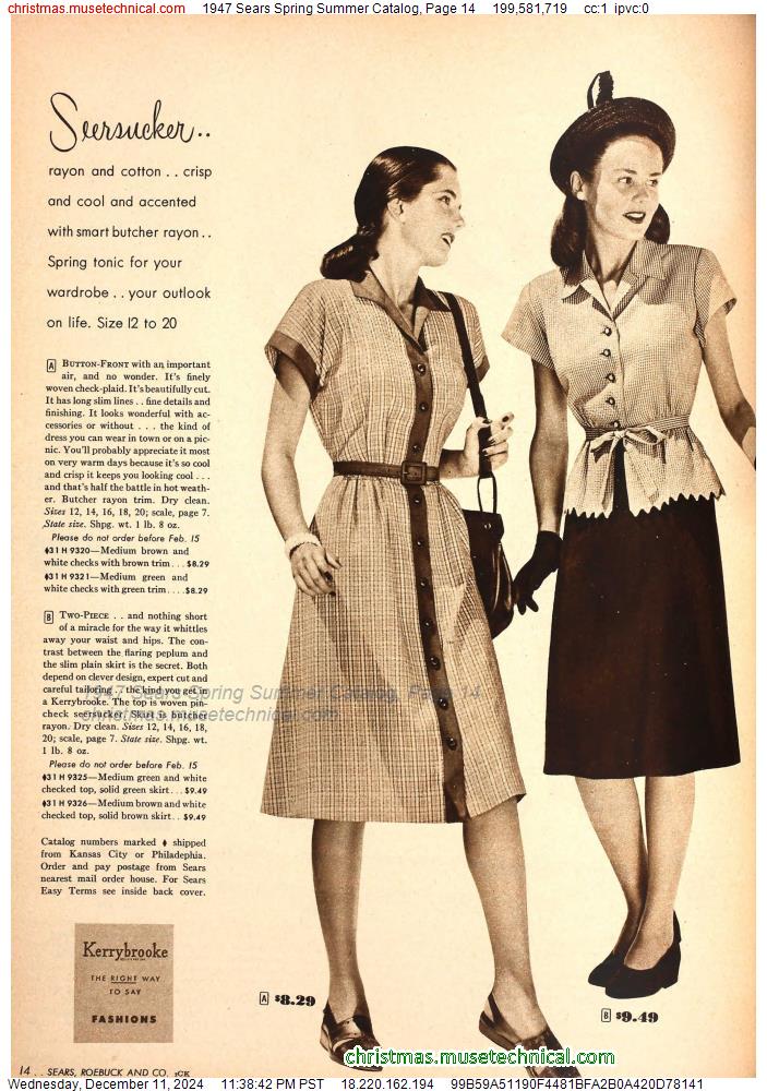 1947 Sears Spring Summer Catalog, Page 14