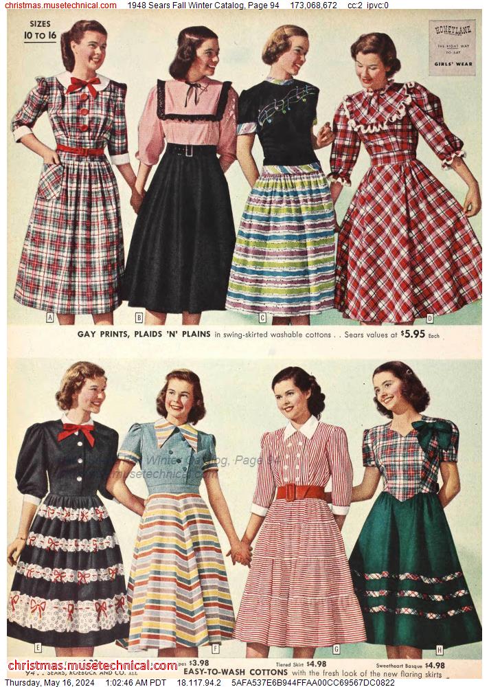 1948 Sears Fall Winter Catalog, Page 94
