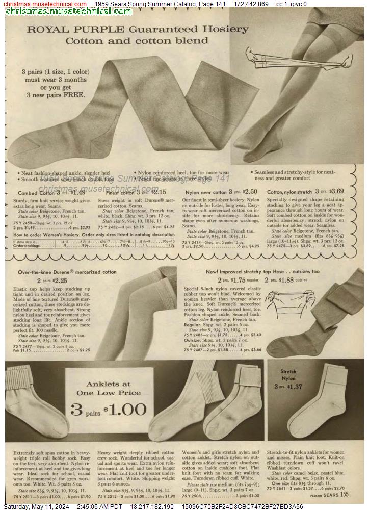 1959 Sears Spring Summer Catalog, Page 141