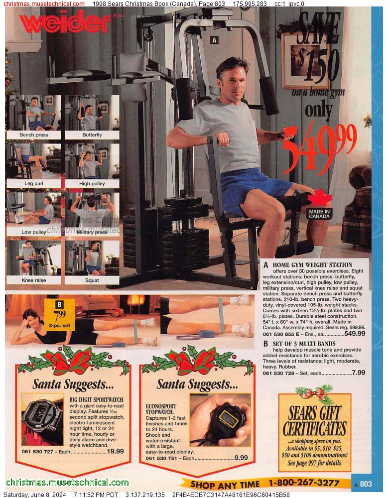 1998 Sears Christmas Book (Canada), Page 803