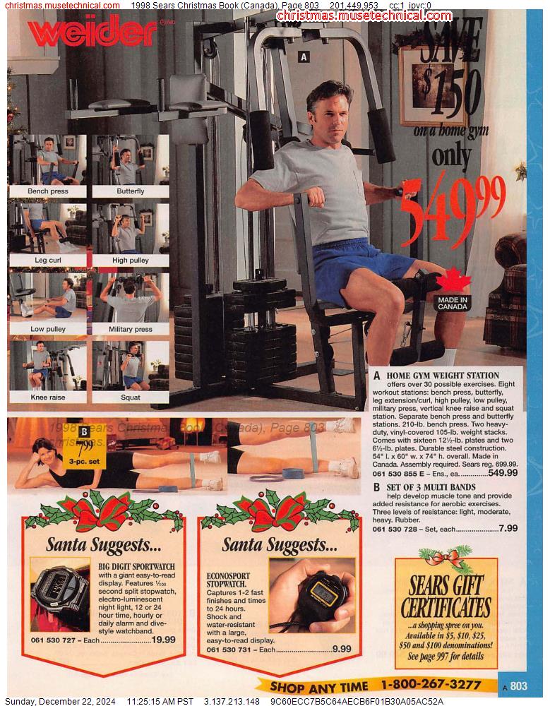 1998 Sears Christmas Book (Canada), Page 803