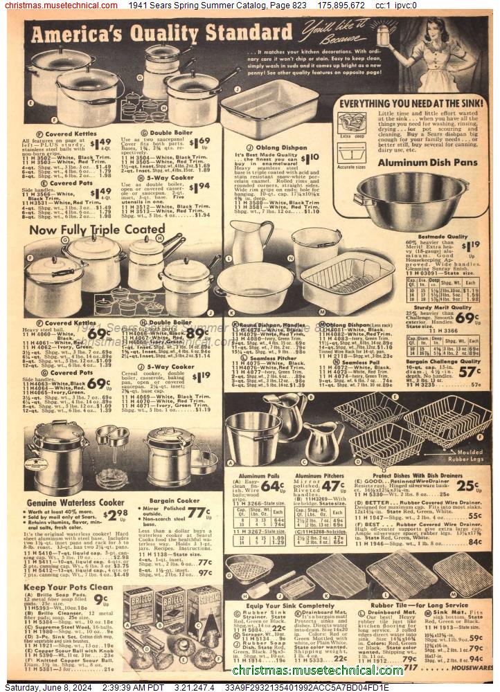 1941 Sears Spring Summer Catalog, Page 823