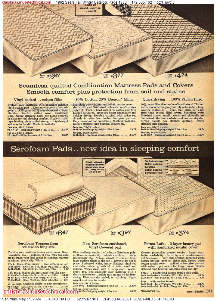 1962 Sears Fall Winter Catalog, Page 1385