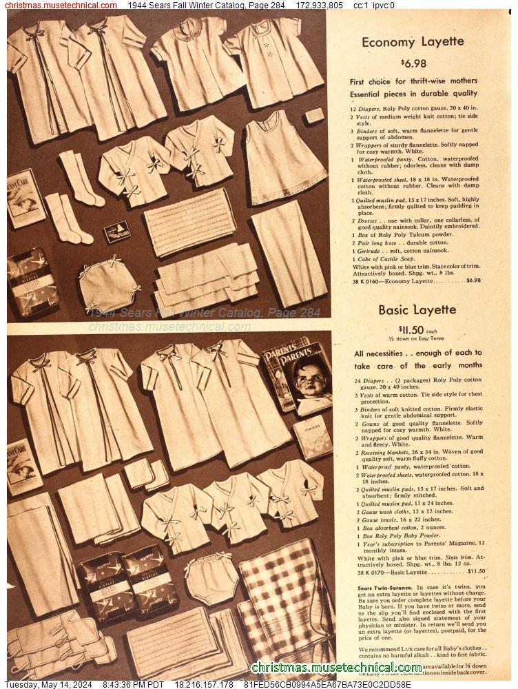 1944 Sears Fall Winter Catalog, Page 284