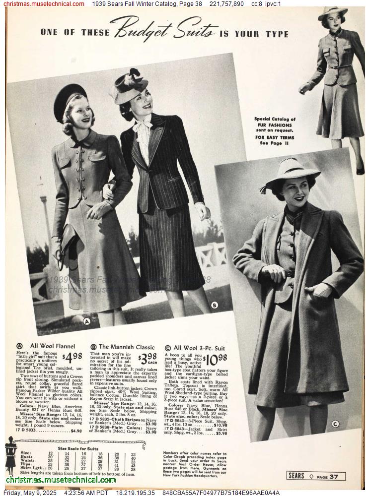 1939 Sears Fall Winter Catalog, Page 38