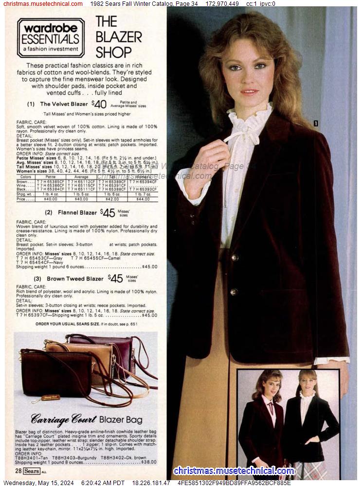 1982 Sears Fall Winter Catalog, Page 34