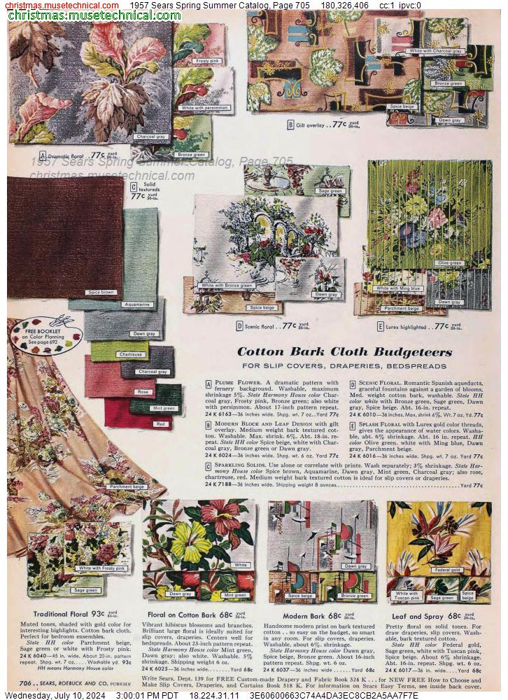 1957 Sears Spring Summer Catalog, Page 705