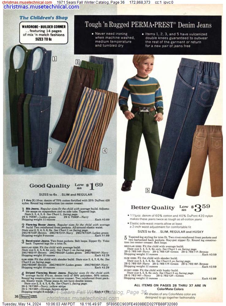 1971 Sears Fall Winter Catalog, Page 36