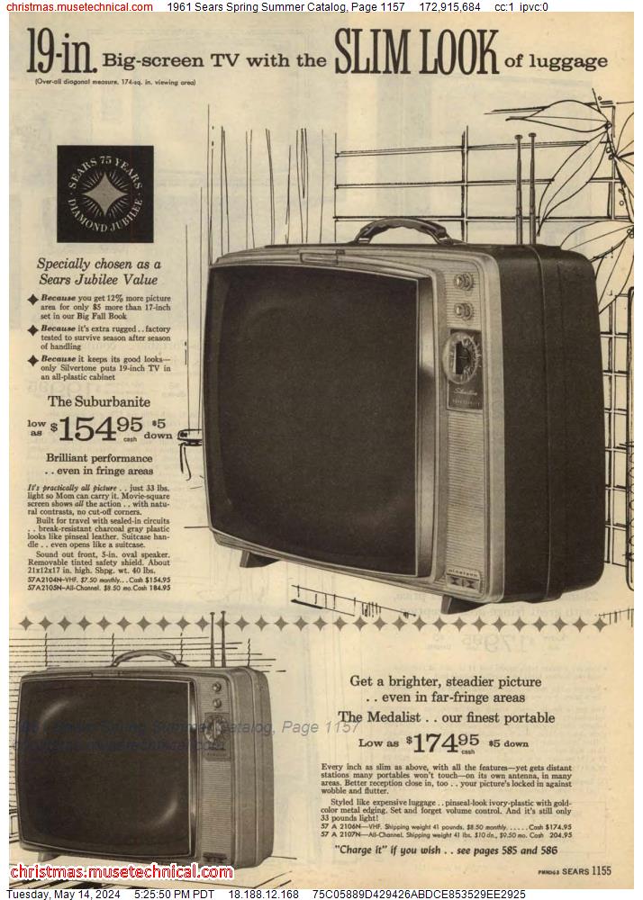 1961 Sears Spring Summer Catalog, Page 1157