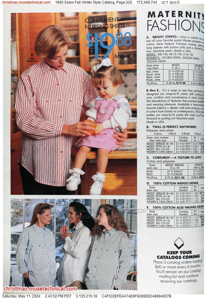 1990 Sears Fall Winter Style Catalog, Page 220