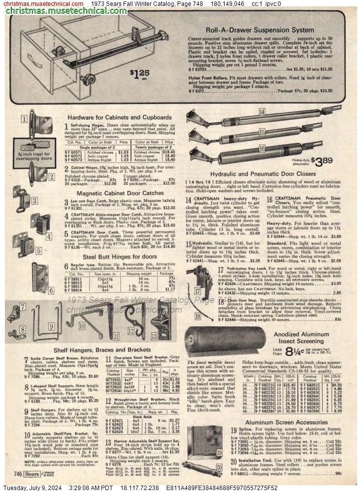 1973 Sears Fall Winter Catalog, Page 748
