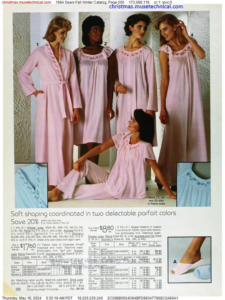 1984 Sears Fall Winter Catalog, Page 200