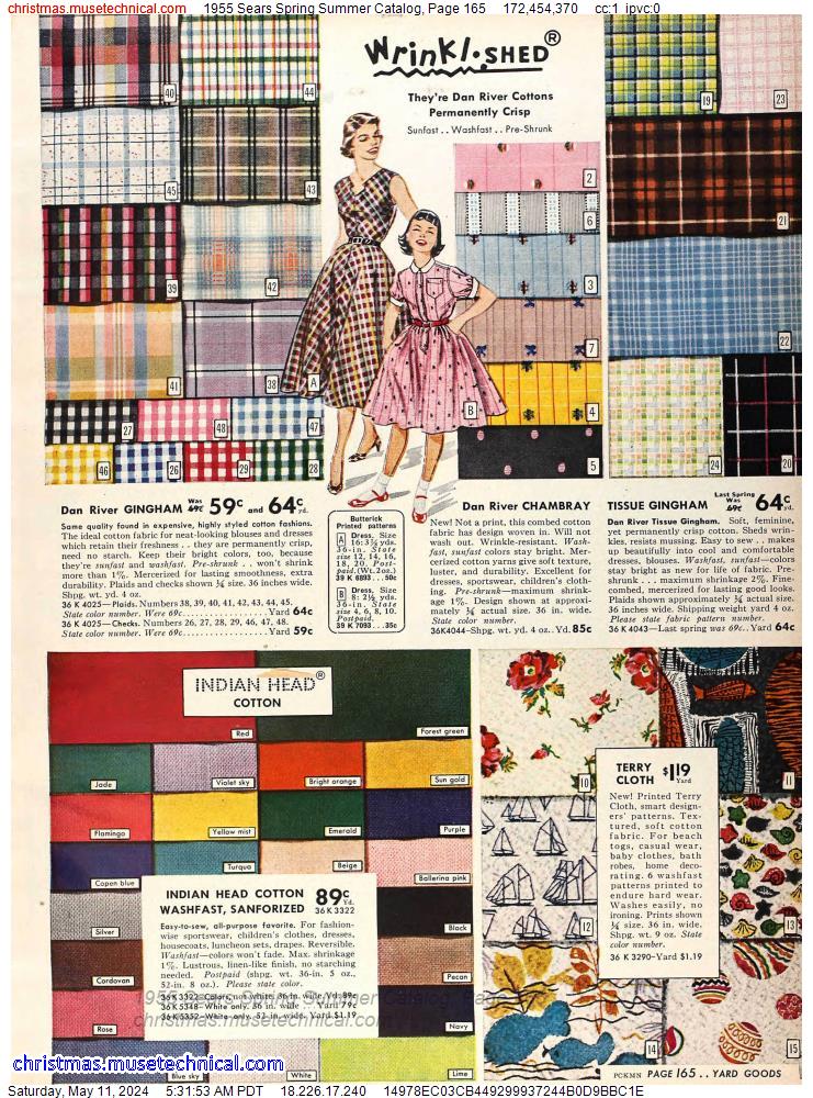 1955 Sears Spring Summer Catalog, Page 165