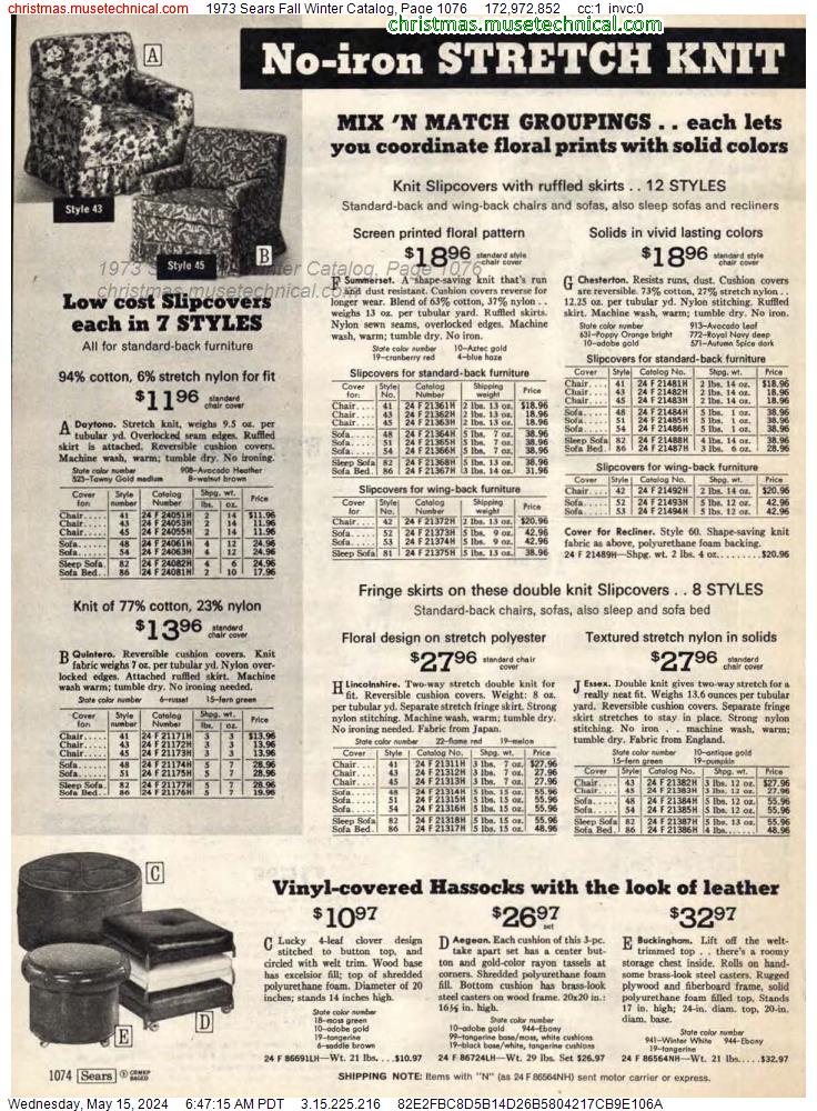1973 Sears Fall Winter Catalog, Page 1076