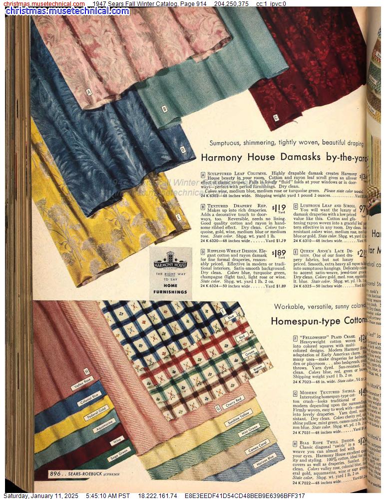 1947 Sears Fall Winter Catalog, Page 914