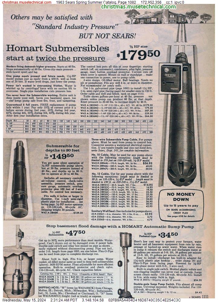 1963 Sears Spring Summer Catalog, Page 1082