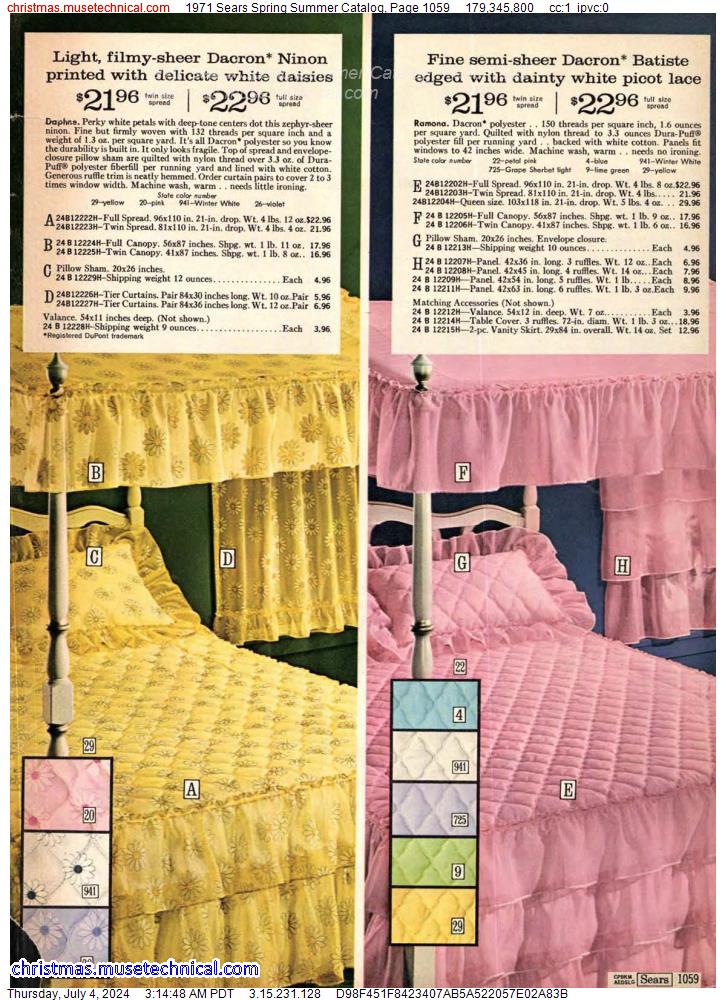 1971 Sears Spring Summer Catalog, Page 1059