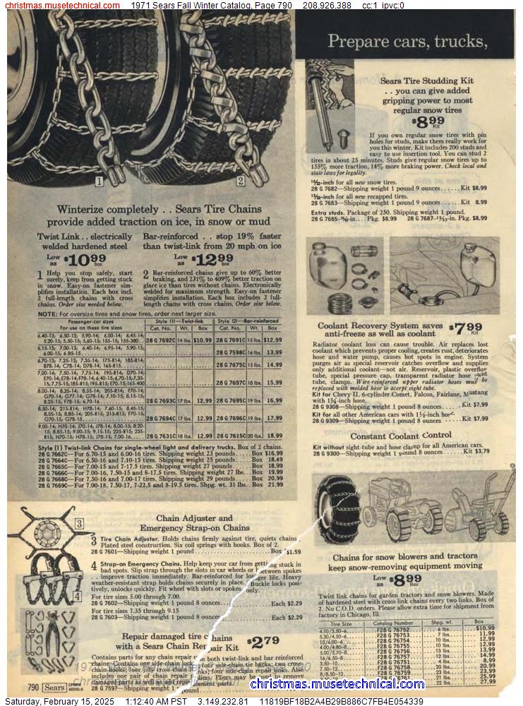 1971 Sears Fall Winter Catalog, Page 790