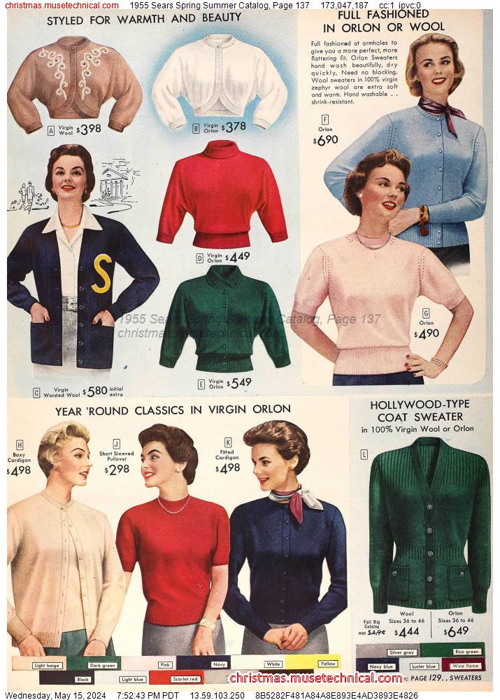 1955 Sears Spring Summer Catalog, Page 137