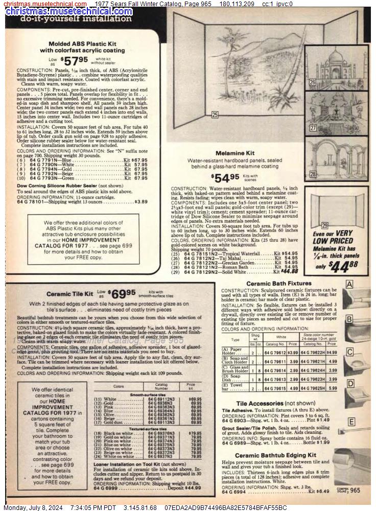 1977 Sears Fall Winter Catalog, Page 965