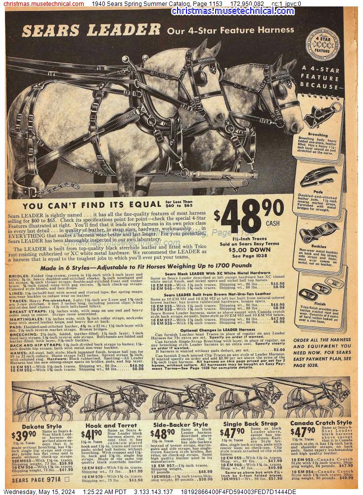 1940 Sears Spring Summer Catalog, Page 1153