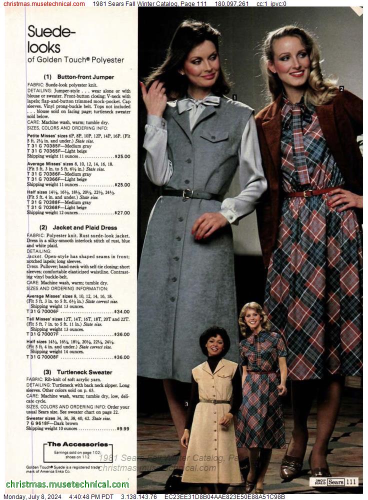 1981 Sears Fall Winter Catalog, Page 111