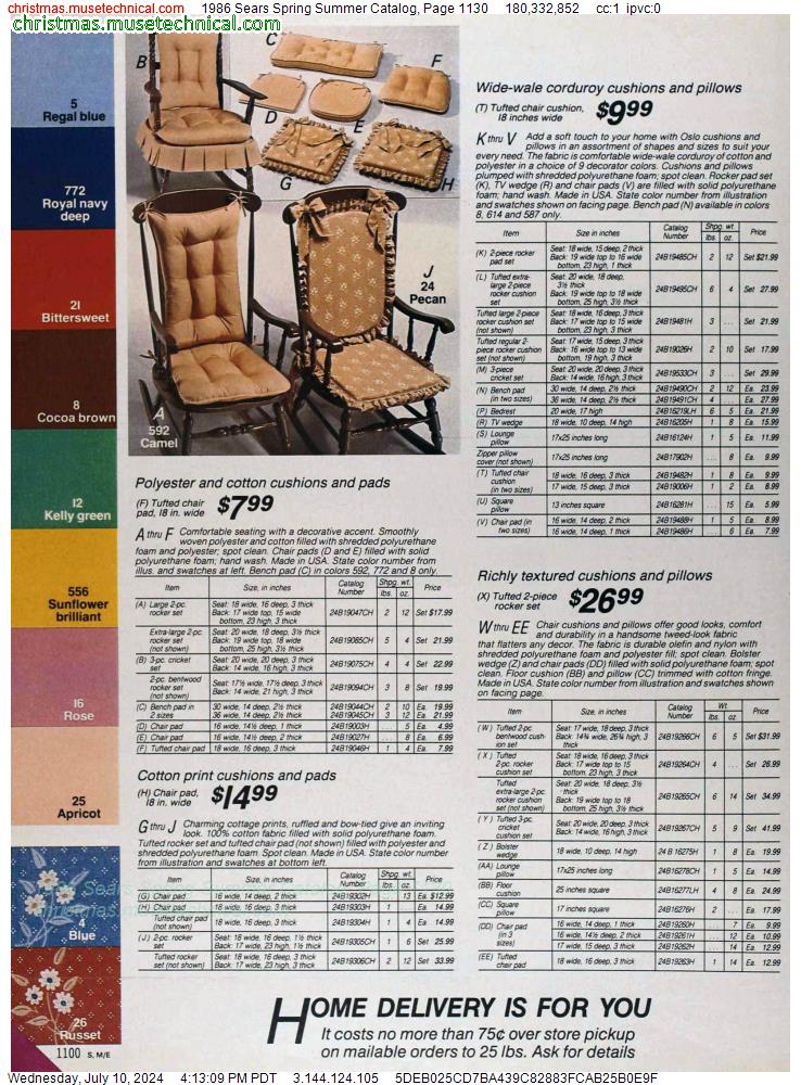 1986 Sears Spring Summer Catalog, Page 1130