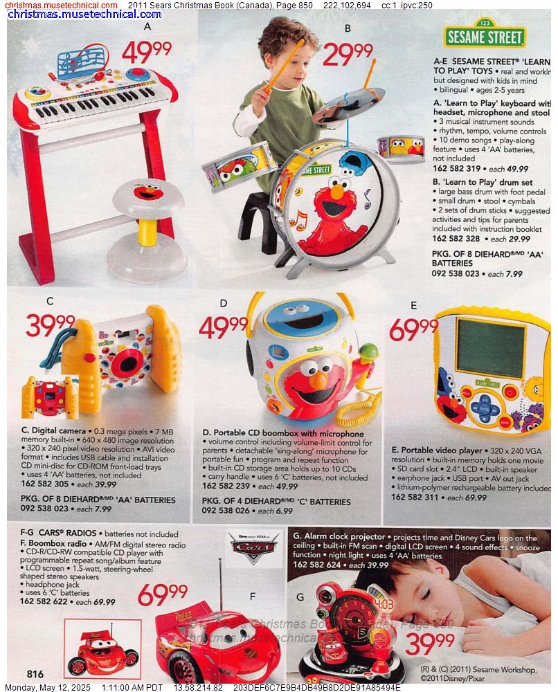 2011 Sears Christmas Book (Canada), Page 850