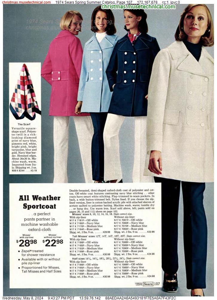 1974 Sears Spring Summer Catalog, Page 107