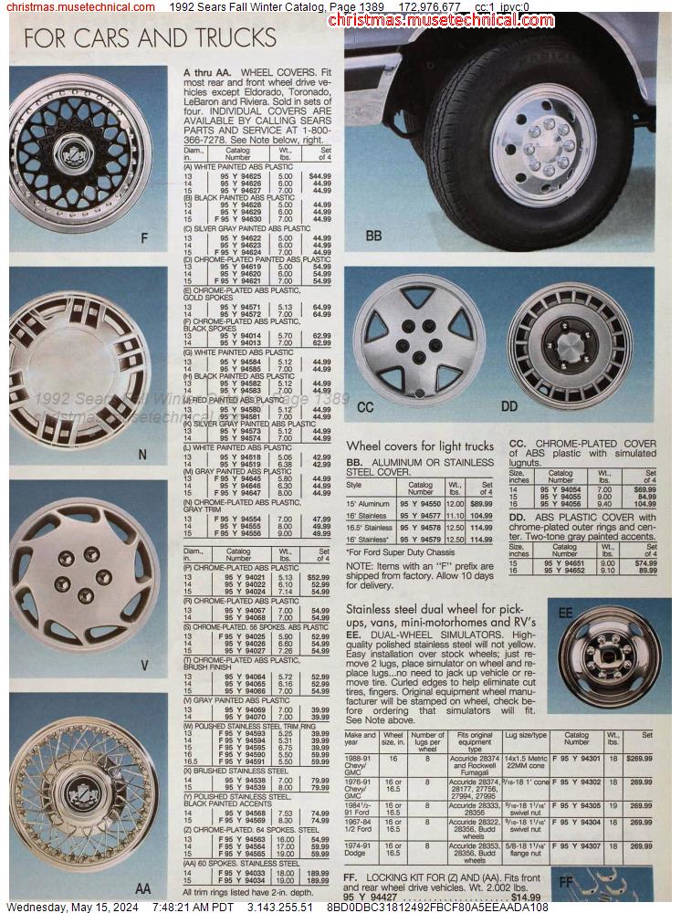1992 Sears Fall Winter Catalog, Page 1389