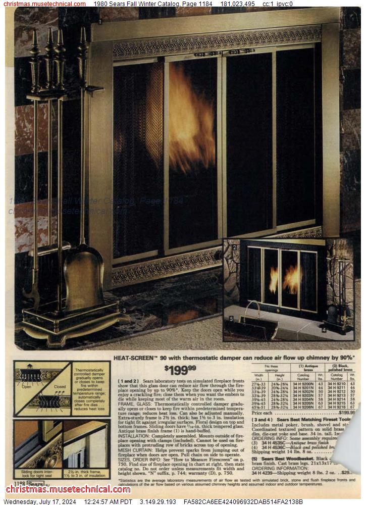 1980 Sears Fall Winter Catalog, Page 1184