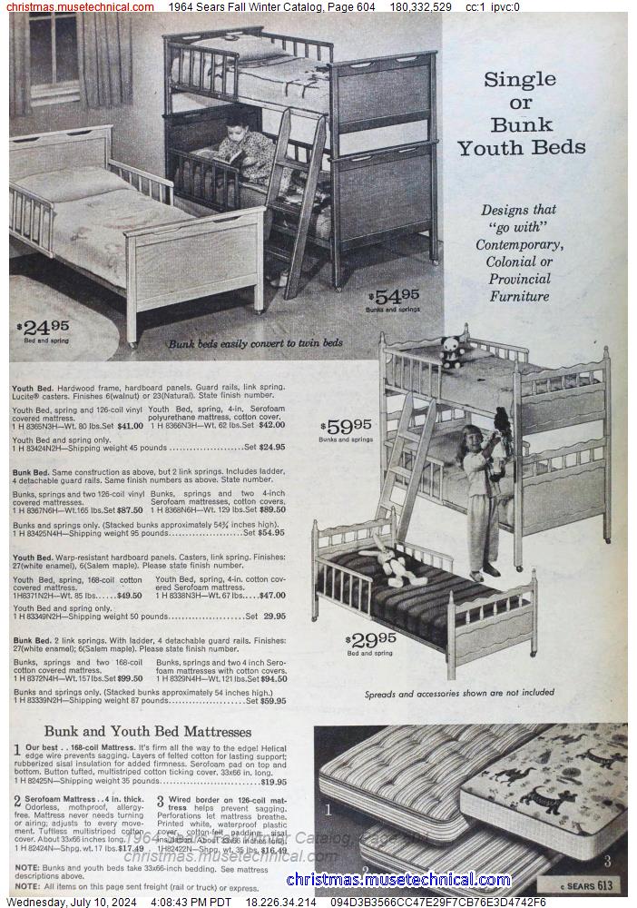 1964 Sears Fall Winter Catalog, Page 604