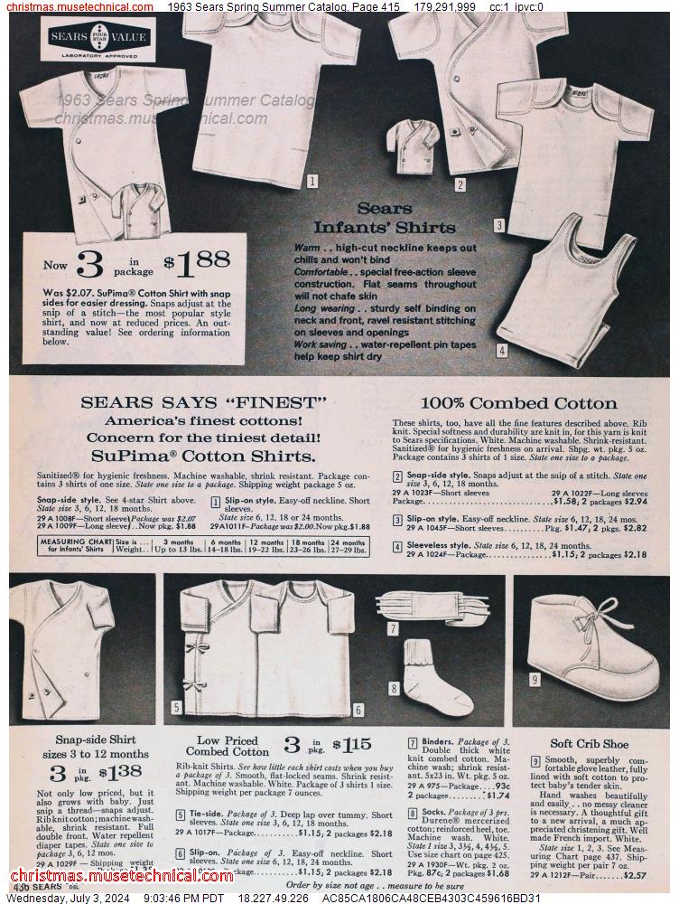 1963 Sears Spring Summer Catalog, Page 415