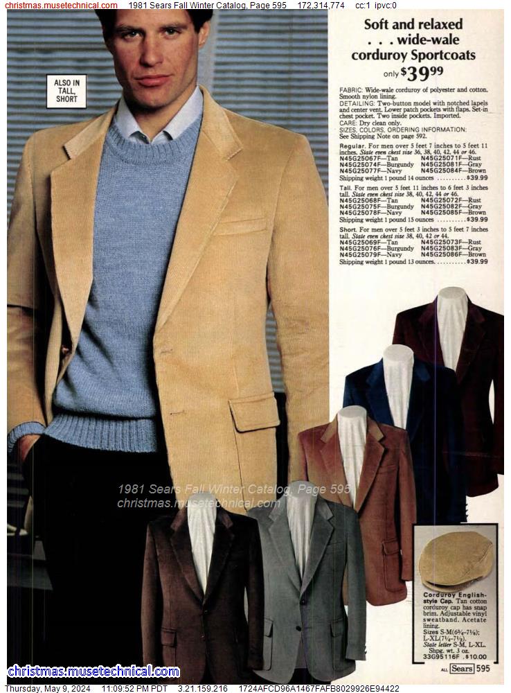 1981 Sears Fall Winter Catalog, Page 595