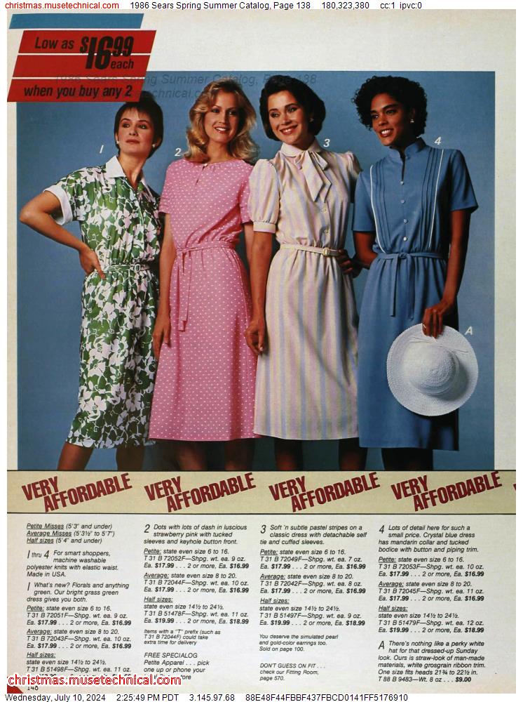 1986 Sears Spring Summer Catalog, Page 138