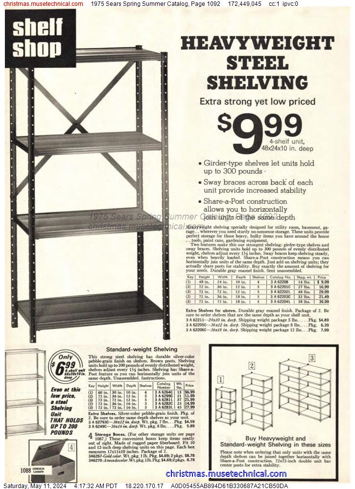 1975 Sears Spring Summer Catalog, Page 1092
