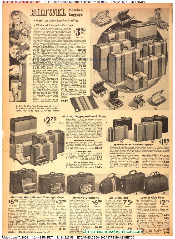 1941 Sears Spring Summer Catalog, Page 1009