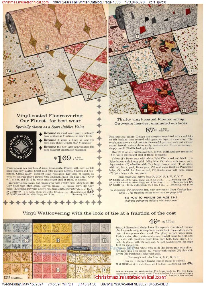 1961 Sears Fall Winter Catalog, Page 1335