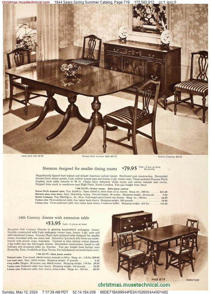 1944 Sears Spring Summer Catalog, Page 719