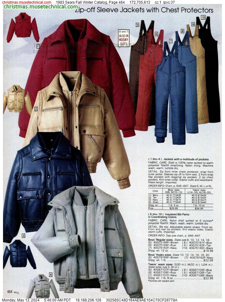 1983 Sears Fall Winter Catalog, Page 464